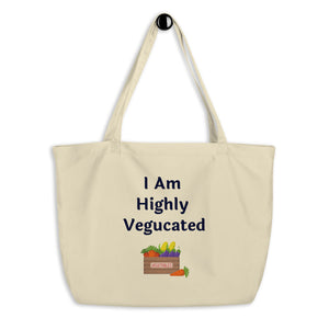 Vegucated organic cotton tote bag